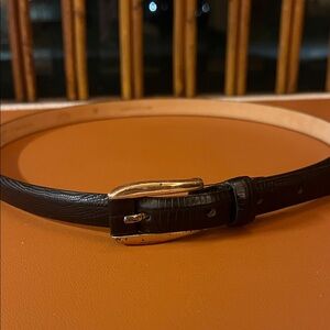 Talbots Elegant Black Leather Belt